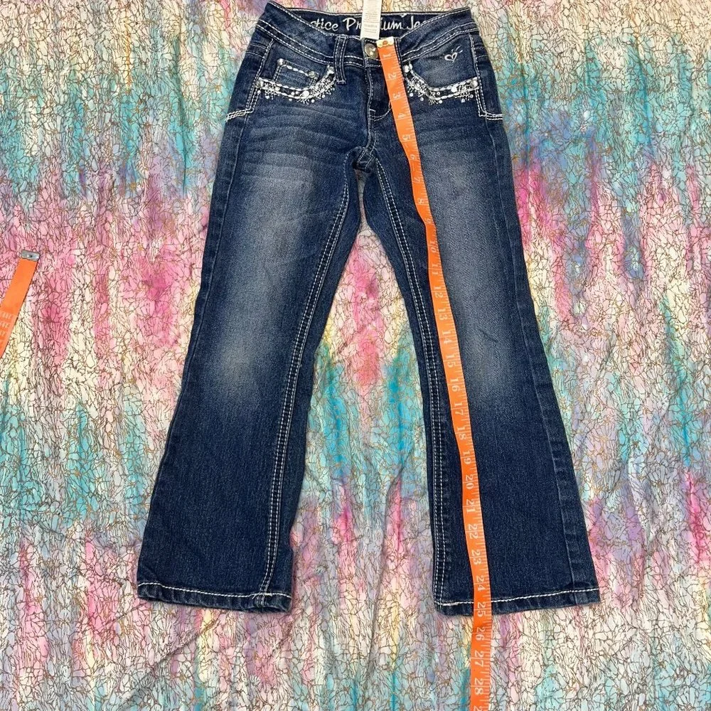Justice Simply Low Bootcut Girls Jeans Size 6R - Picture 6 of 12